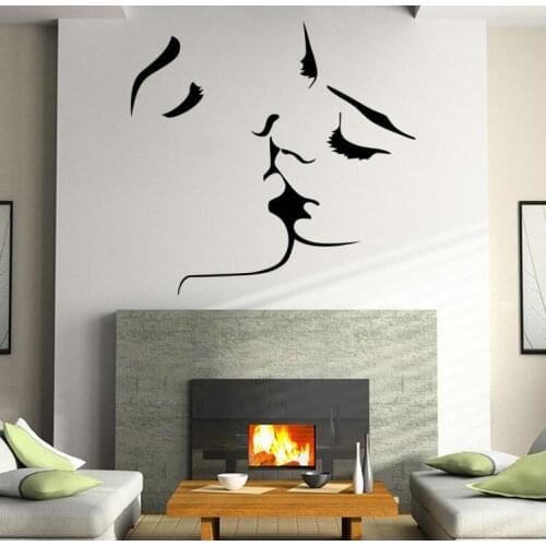 Removable Romantic kiss wall stickers Creative personality Vinyl Sticker For Glass Living Room home Festival Decoration