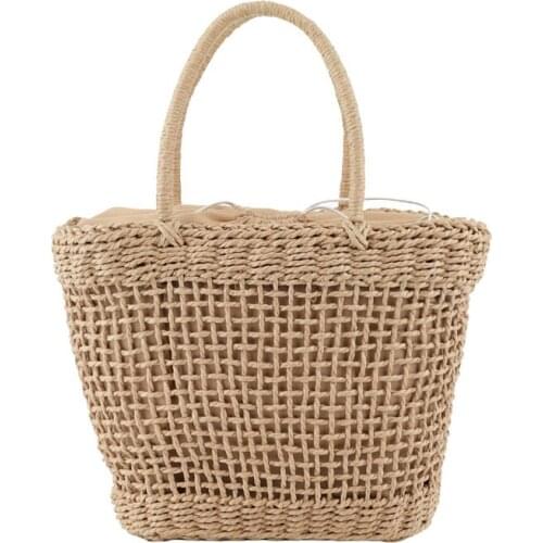 Ins Summer Seaside Holiday Beach Bag Leisure Belt Large Capacity Straw Bag Net Red Hollow Fishing Net Handbag