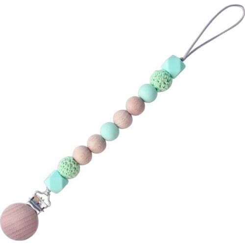 Handmade Silicone Pacifier Chains Safe Teething Chain Baby Teether Eco-friendly Pacifier Clips Holder Chain