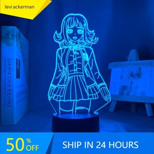Danganronpa Led Night Light Chiaki Nanami Lamp for Bedroom Decor Kids Gift Danganronpa Acrylic 3d Table Lamp Chiaki Nanami