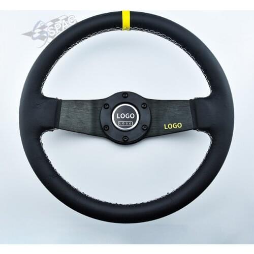 SPAC Universal 13inch Car Racing Steering Wheel Aluminum Alloy Deep Corn Dish Sport Drifting Steering Wheel
