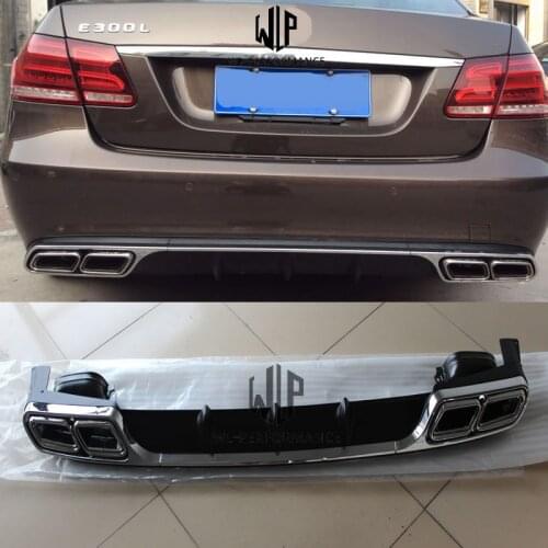 W212 Amg style Carbon Fiber Rear Lip Diffuser with tail pipes Car Styling For Mercedes-Benz E Class Car Body Kit 2014