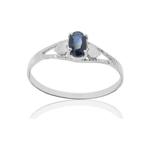 CoLife Jewelry Simple 925 Silver Sapphire Ring for Daily Wear 3*5mm Natural Sapphire Silver Ring Sterling Silver Gemstone Ring