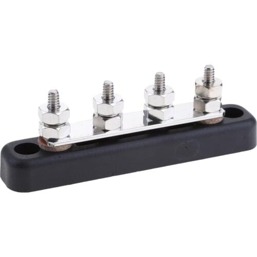 100A Power Distribution Block Bus Bar 4 Output Screws Junction Box
