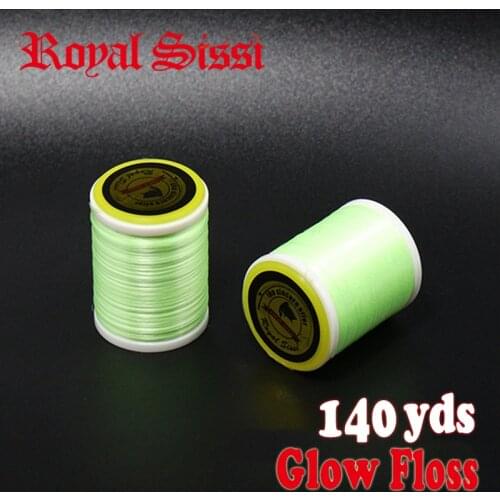 Royal Sissi 2 spools fly tying Glow Floss 300D luminous green yarn fly tying thread glow fly tying materials for ribbing&tufts