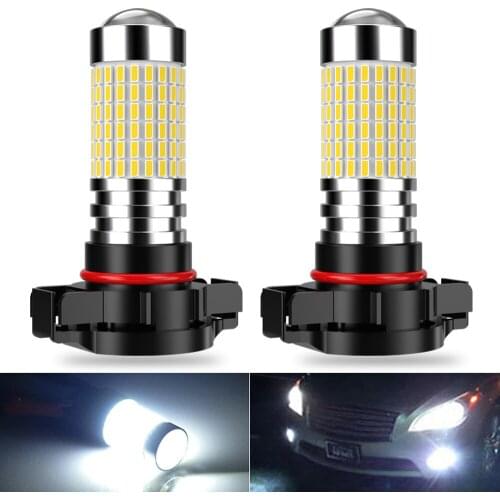 2Pcs 5202 H8 H11 H9 HB3 HB4 9006 H7 PSX24W LED Bulbs Car Anti Fog Lamp Auto Driving Running Light Front Foglamps White 6000k 12v