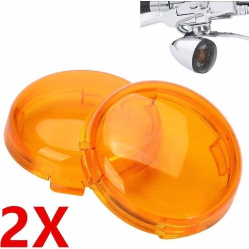2x Motorcycle Amber Turn Signal Light Indicator Lens Cover For Harley Dyna 883 Softail Sportster XL883