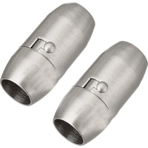 20pcs/lot engrave logo hole:5/6/8mm Inner Hole Silver Cylinder Magnetic Clasp and Closure,Big Size Strong Magnet Fastener clasps