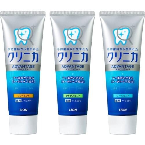 3PCS Japan Lion Clinica Mint Toothpaste Dental daily use Whitening Strengthen teeth Remove smokers stains dirt, plague bad smell