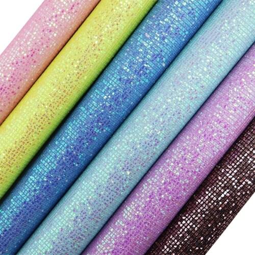 30x134cm Roll Pink Red Yellow Grid Chunky Glitter Fabric PU Faux Leather For Earring Bows Shoes Home Decoration DIY AY332