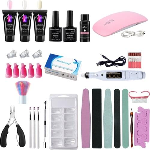 35pcs Acrylic Nail Gel Kits 3 PCS 30ml Quick Building Gel Nail Polish for Nail Extensions Gel Polish Nail Art Sets Drop shipping