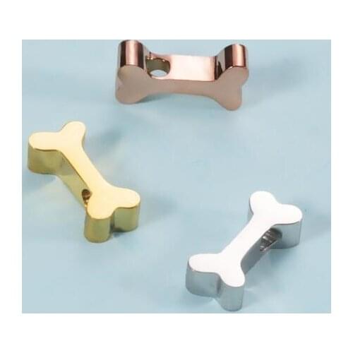 New 5Pcs Dog Bone Beads Mirror Polish Stainless Steel Beads For DIY Making Necklace Braid Anklet Bracelets Jewelry Supplies