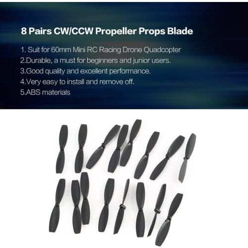8 Pairs CW/CCW Propeller Props Blade for RC 60mm Mini Racing Drone Quadcopter Aircraft UAV Spare Parts Accessories Component