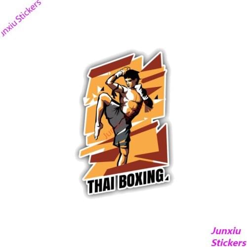 Car Sticker Styling Thai Boxing Fighter Decals Cover Scratches Bumper Window Laptop Bodywork Vinyl Interior KK11*7cm