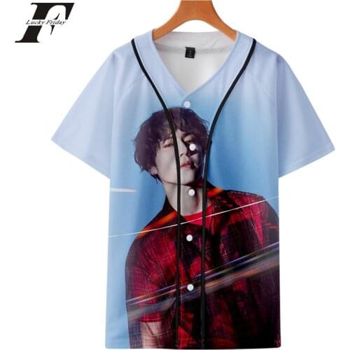 Kpop 2019 GOT7 Jackson 3D print baseball uniform Men/Women Short sleeve Casual jacket Clothes
