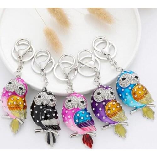Rhinestone Keychain Owl Keyring Stereo Crystal Jewelry Gift Wallet Car Pendant Men and women Gift Pendant Jewelry