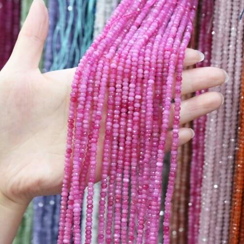Natural Semi-precious Stone Beads Flat Shape Agater Faceted Loose Spacer Beads For Jewelry Making DIY Fit Bracelet Necklace
