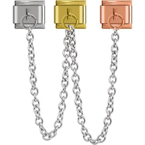 Hapiship Original Design Stainless Steel Chain 3 Colour Link Italian Charm Fit 9mm Bracelet Stainless Steel Jewelry Making DJL02