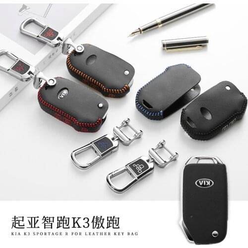 Key Case Remote Fob Cover Fit For Kia Sportage Ceed Sorento Forte Cerato 2018 2019 2020 Genuine Leather keychain
