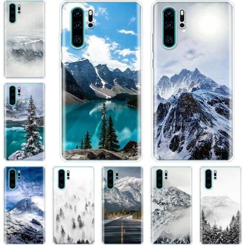 Black White Mountain Pine Tree Forest Mountain Peak Mist Phone Case For Huawei Honor 20 10 9 9X 8A 8S 8X 7X 7A Lite Pro 10I20I Y