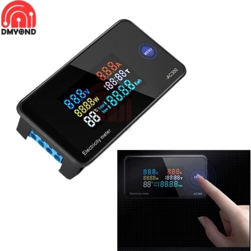 AC 50-300V 10A Digital Multimeter LCD AC Voltmeter Ammeter Voltage Current Power Temperature Digital Meter Tester Panel Gauge
