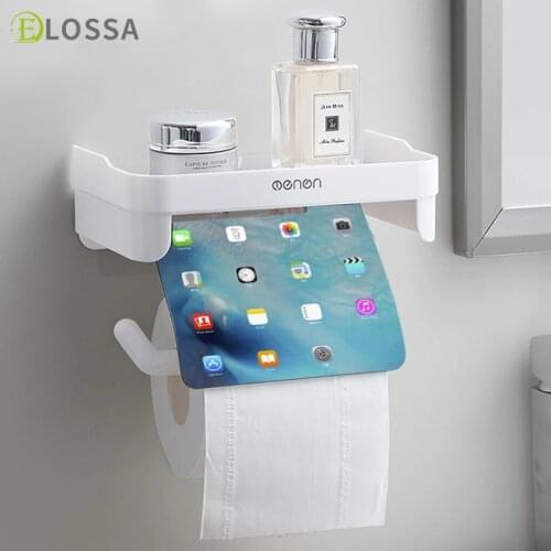 ELOSSA Toilet Paper Holder Wall Mount Paper Towel Rack Multi-Function Toilet Roll Holder Tissue Shelf WC Bathroom Accessories