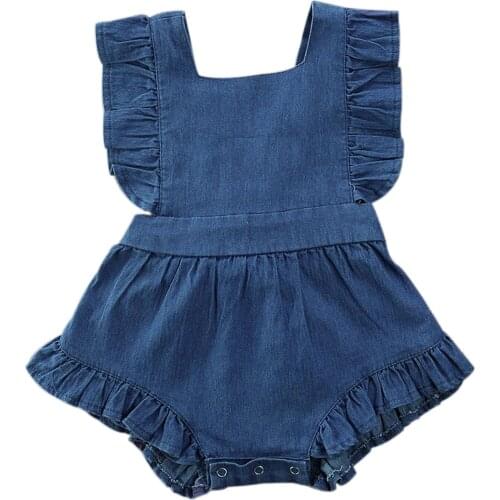 Cute Toddler Kid Baby Girls Ruffle Clothes Sleeveless Romper Jumpsuit Summer Set