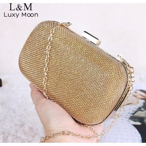 Fashion Bridal Bag Women Messenger Bags Metal Chain Day Clutches Small Purse Handbags Evening Bags For Wedding Party Bag X11R