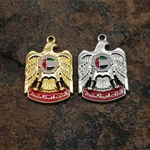 Emblem of United Arab Emirates Logo Gold Rosary Arabic Metal accessories fashion pendant National Day gift