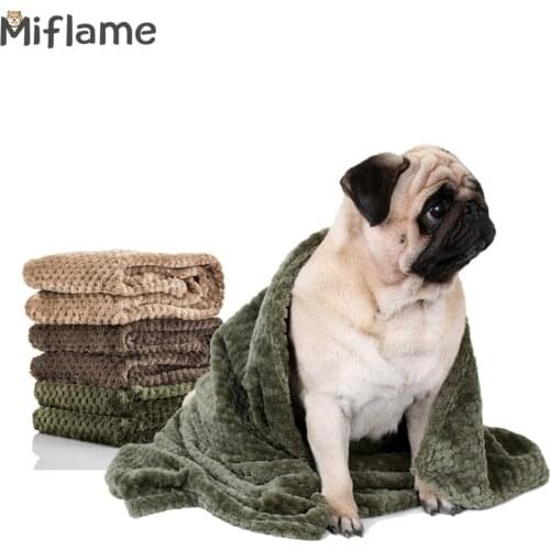 Miflame Flannel Dog Blanket Soft Pet Pad For Dog Bed Mat French Bulldog Pomeranian Blanket Warm Pet Home Rug Dogs Sofa Cushion