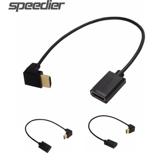 Compatible-HDMI 2.0 Extension Converter Cable Angled,4K Extreme Thin HD A Male To Female Extender Cable for 3D 4K Ultra HD TV