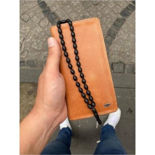 Tan Karali Telefon Division Crazy Genuine Leather Wallet