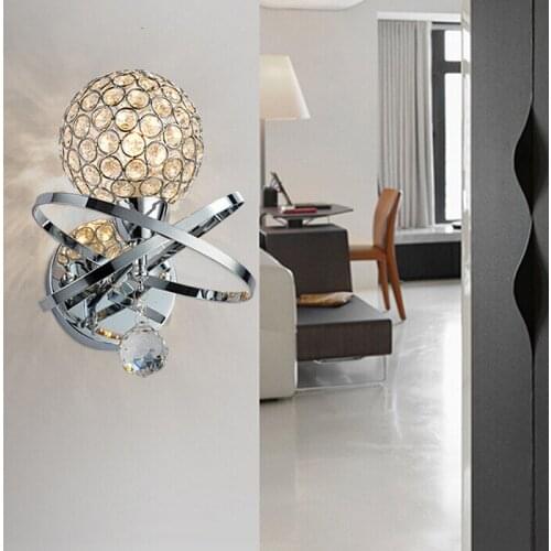 Concise Modern Crystal Wall Lamp Originality Arts Lamp Bedside Bedroom A Living Room Toggery mirror light