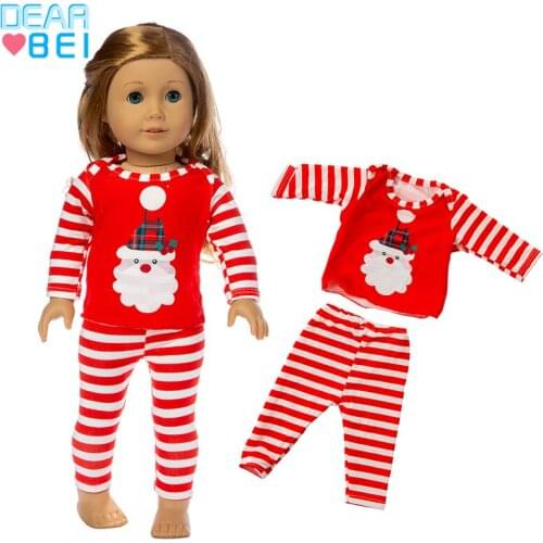 Fashion 2019 Christmas clothes Suit Fit for 18 inch American Girl Doll and Doll accessories Children best Gift