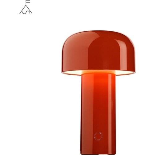 Post Modern Wireless Table Lamp Minimalist Cute Portable Mushroom Metal Desk Night Lights Art Design for Kid Room Room Decor