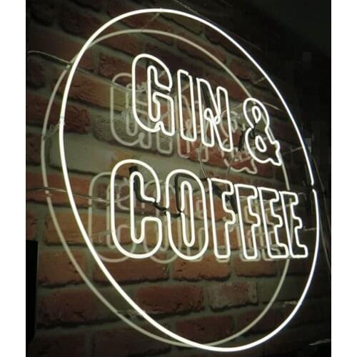 Neon Sign For Gin and coffee handcraft Glass Tubes Commercial drink Lamp resterant light advertise custom DESIGN Handmade light