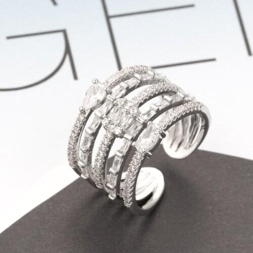 Bride Talk Simple Style Classic Women Ring Cubic Zirconia High Quality Luxury Fashion Jewelry For Wedding Engagement Party