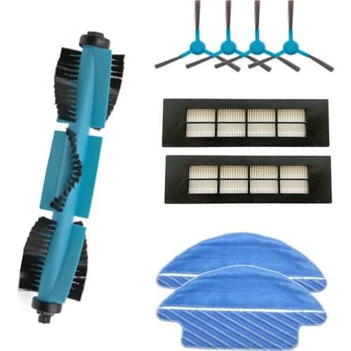 New 1pcs main brush & 2pcs hepa filter & 4pcs side brush & 2pcs mop cloths for Conga 3090 Vacuum Cleaner Parts