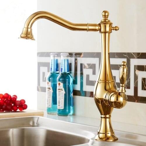 New Single Lever Kitchen Faucet with Mixer Hot and Cold Water Tap Pull Out Golden Painting Kitchen Sink Taps 4 Colors