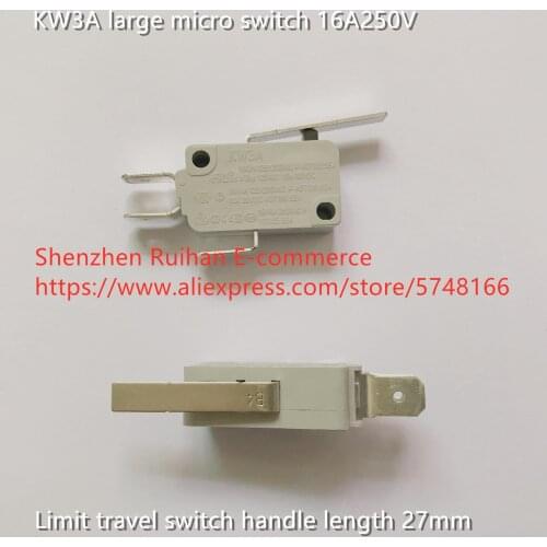 Original new 100% KW3A large micro switch 16A250V limit travel switch handle length 27mm