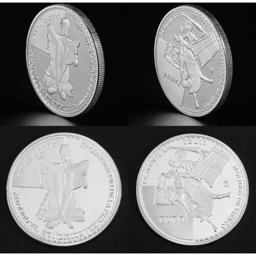 EU Spain Commemorative Coin Hall Quixote Commemorative Coin Hall Quixote War Windmill Coin Collectibles Home Decoration