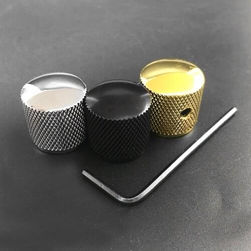 Professional Metal Guitar Tone Volume Knob Potentiometer Hat Cap Large Guitar Parts Push Knob with Hole Guitarra Accessories
