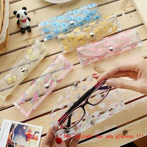 Cartoon Animals PVC Glasses Box Cute Girls Transparent Glasses Case protable Eyewear Boxes Eyewear Accessories