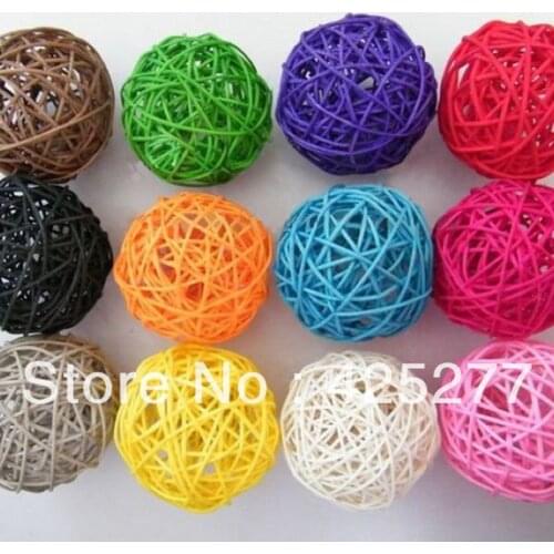 Christmas tree decorative rattan ball,Wedding and home ornament craft ball 4 cm 40pcs/bag 014024004