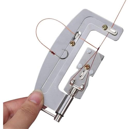 Fishing Quick Knot Tying Tool Semi Automatic Fishing Hooks Line Tier Machine Portable Stainless Steel Fish Hook Line Knotter