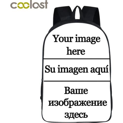 Customize The Image Logo Name Backpack for Teenagers Girls Boys Children School Bags Punk Daypack Men Women Rucksack Kid Bagpack