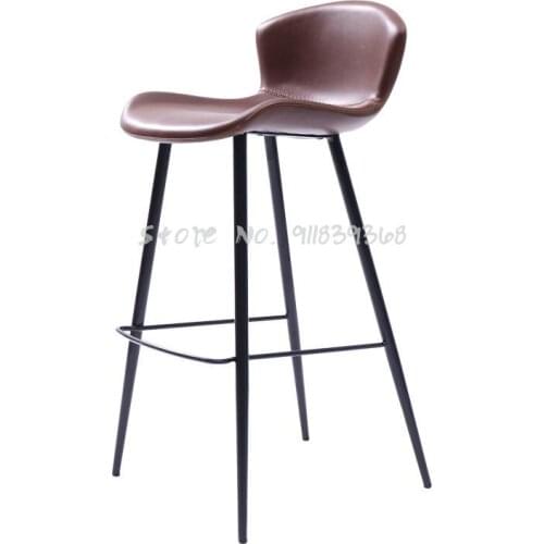 Nordic Modern Simple Bar Chair Household High Stool Bar Stool Restaurant Creative Leisure Iron Bar Chair