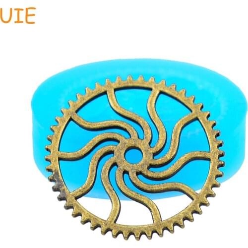 ST021U Steampunk Gear Cabochon Flexible Silicone Mold/Mould 24mm - Cake Decoration Bakeware Charms Molds Food Safe