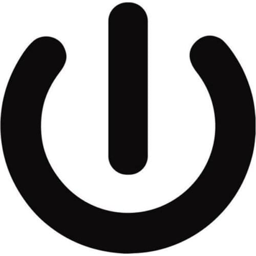 15.2*14.9CM Stylish Power Button Car Stickers Covering The Body Reflective Vinyl Decals Black/Silver C7-1246