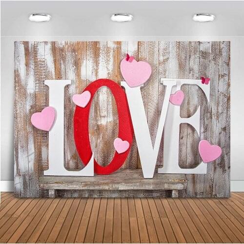 7x5ft Valentines Day Photo Booth Backdrop Wood Floor Vinyl Photography Background Studio Props Love Heart Party Banner